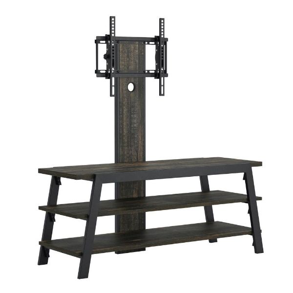 Picture of Steel River TV Stand with Mount - Carbon Oak