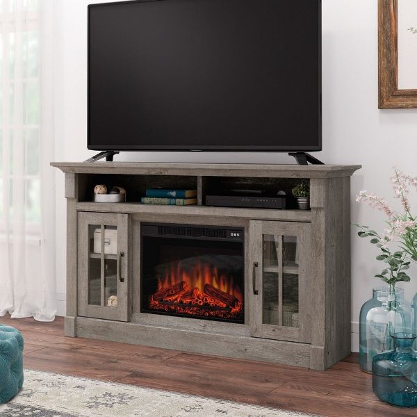 Media Fireplace Mystic Oak American Home Furniture Store and