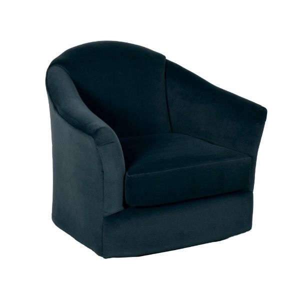 Picture of Darby Swivel Barrel Chair - Smoke