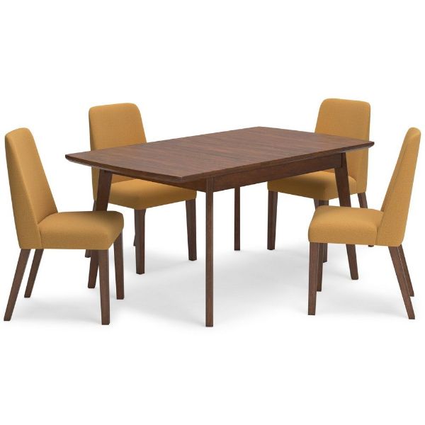 Picture of Logan 5-Piece Rectangle Dining Set - Mustard