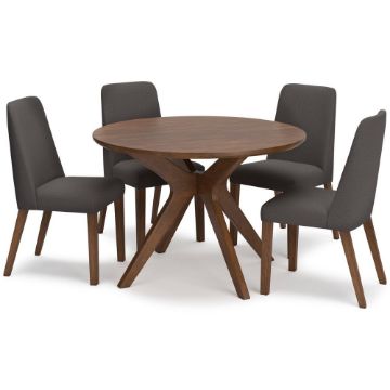 Picture of Logan 5-Piece Round Dining Set - Charcoal