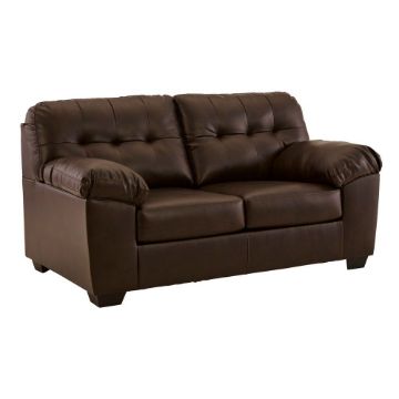 Picture of Don Faux Leather Loveseat - Chocolate