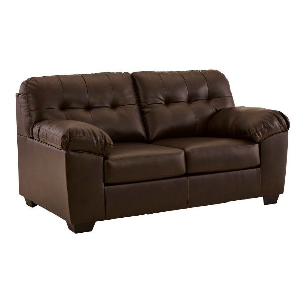 Picture of Don Faux Leather Loveseat - Chocolate