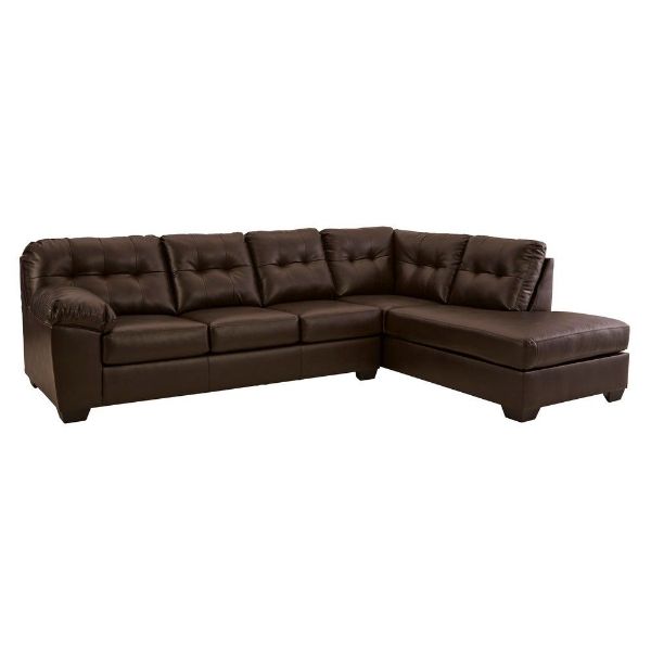 Picture of Don Faux Leather 2-Piece Sectional with Chaise - Chocolate