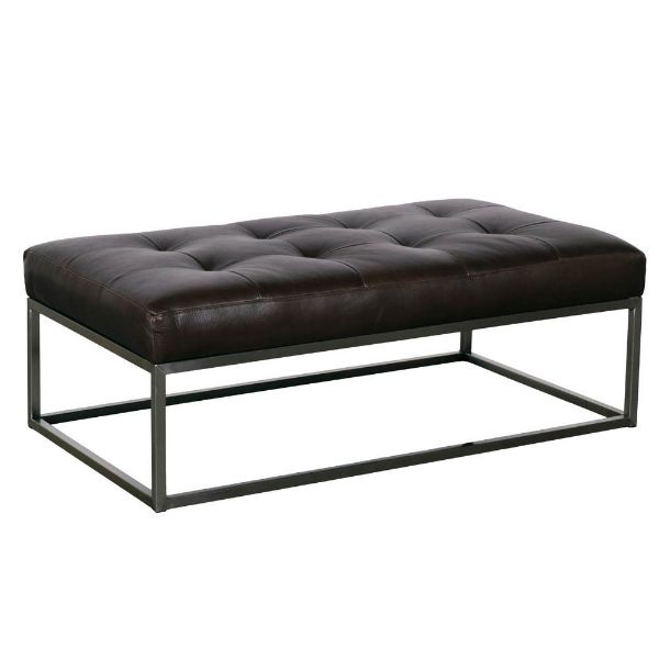 Picture of Copley Leather Ottoman - Mink