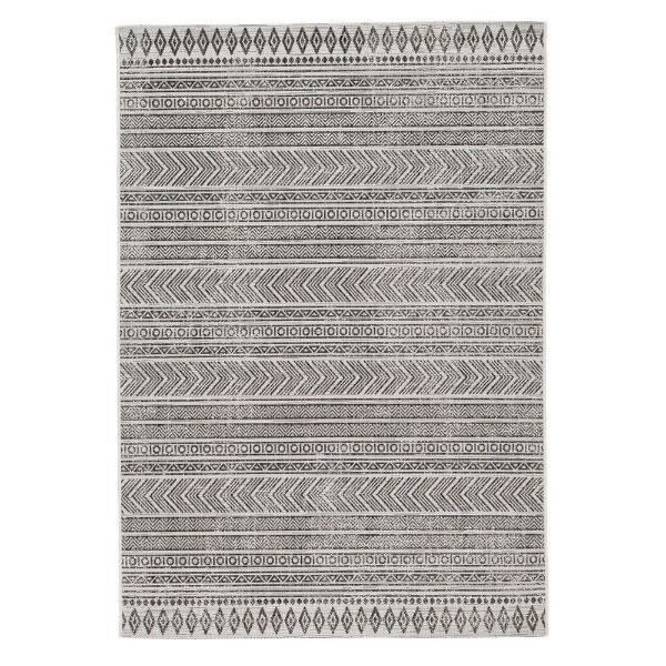 Picture of Brinoy Indoor/Outdoor Black White Gray Polypropylene Machine Woven Casual Rug