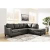 Picture of Victor Leather 2-Piece Sectional with Chaise - Fog