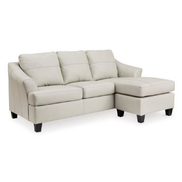 Picture of Gene Leather Sofa with Chaise - Coconut