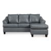 Picture of Gene Leather Sofa with Chaise - Steel