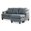 Picture of Gene Leather Sofa with Chaise - Steel