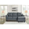 Picture of Gene Leather Sofa with Chaise - Steel