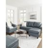 Picture of Gene Leather Sofa with Chaise - Steel