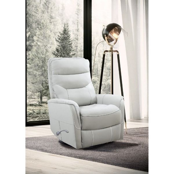 Picture of Brazos Leather Swivel Recliner - Fog