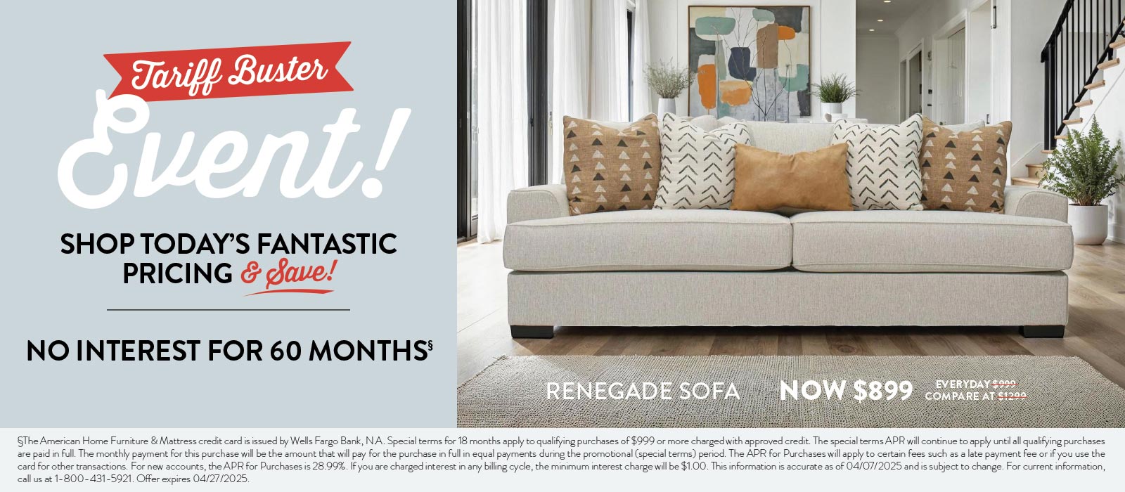 Tariff Buster Sale with In-Stock Options