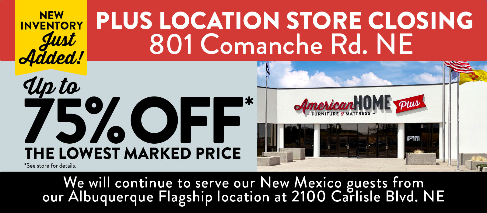 American Home Furniture and Mattress Plus Store Closing