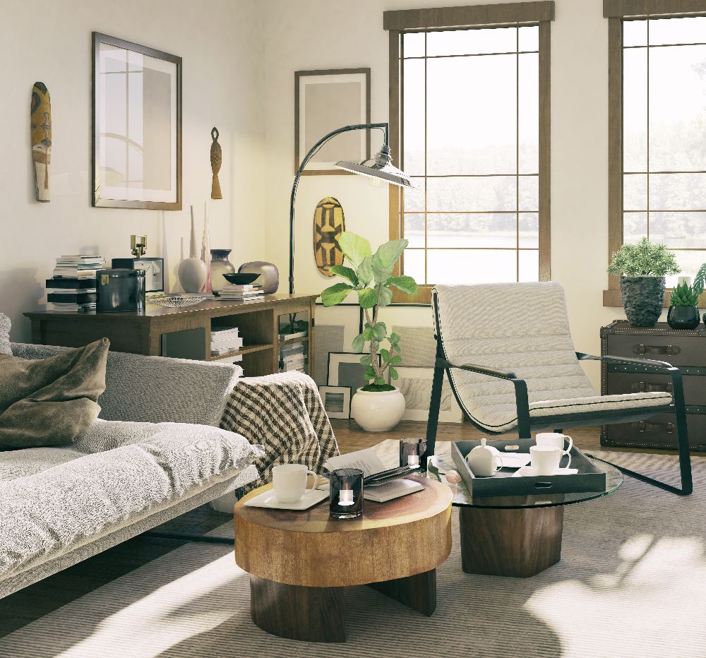 A comfortable living room with a deep-cushioned sofa, illustrating how comfort shapes style