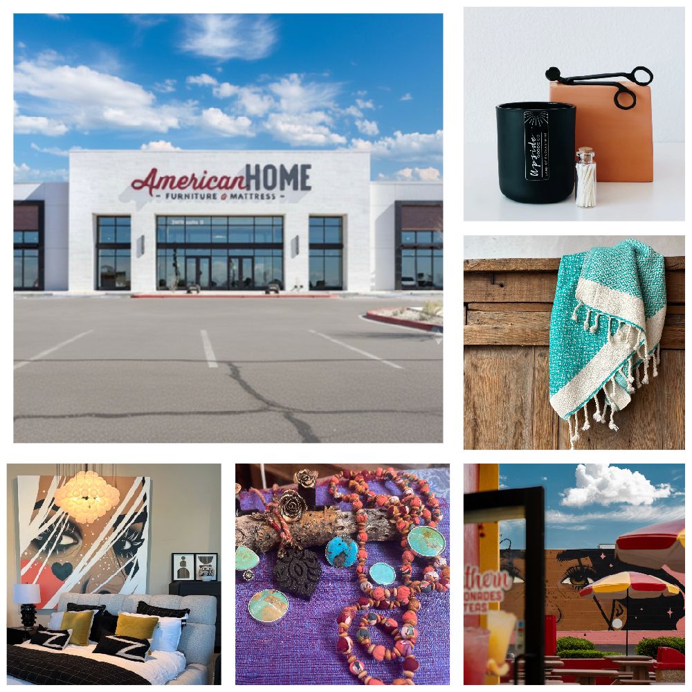 A collage showing local artists and their products featured at the American Home event